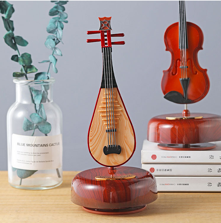 New Violin Rotating Music Box Music Box gift