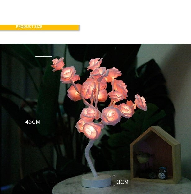 Rose Flower Lamp USB Battery Operated LED Table Lamp