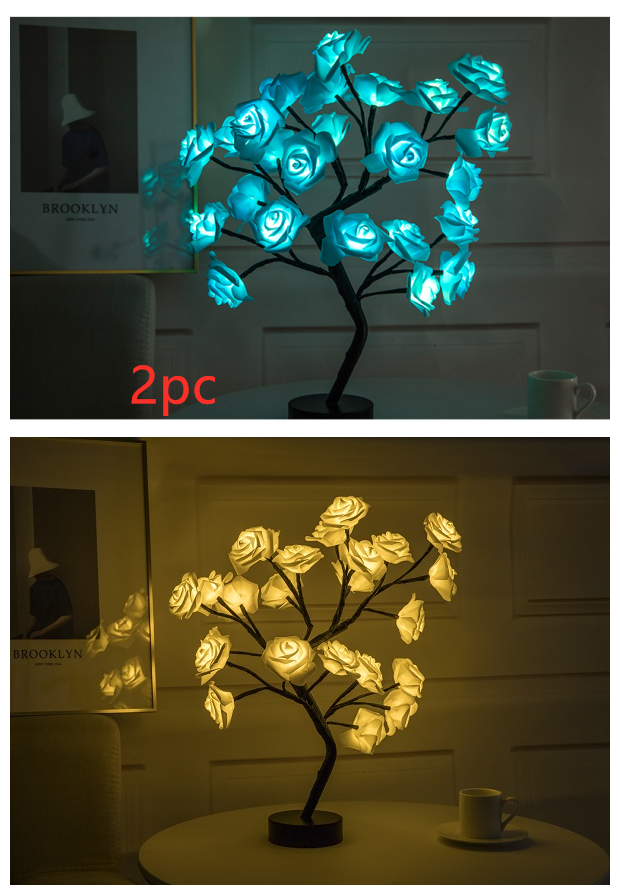 Rose Flower Lamp USB Battery Operated LED Table Lamp