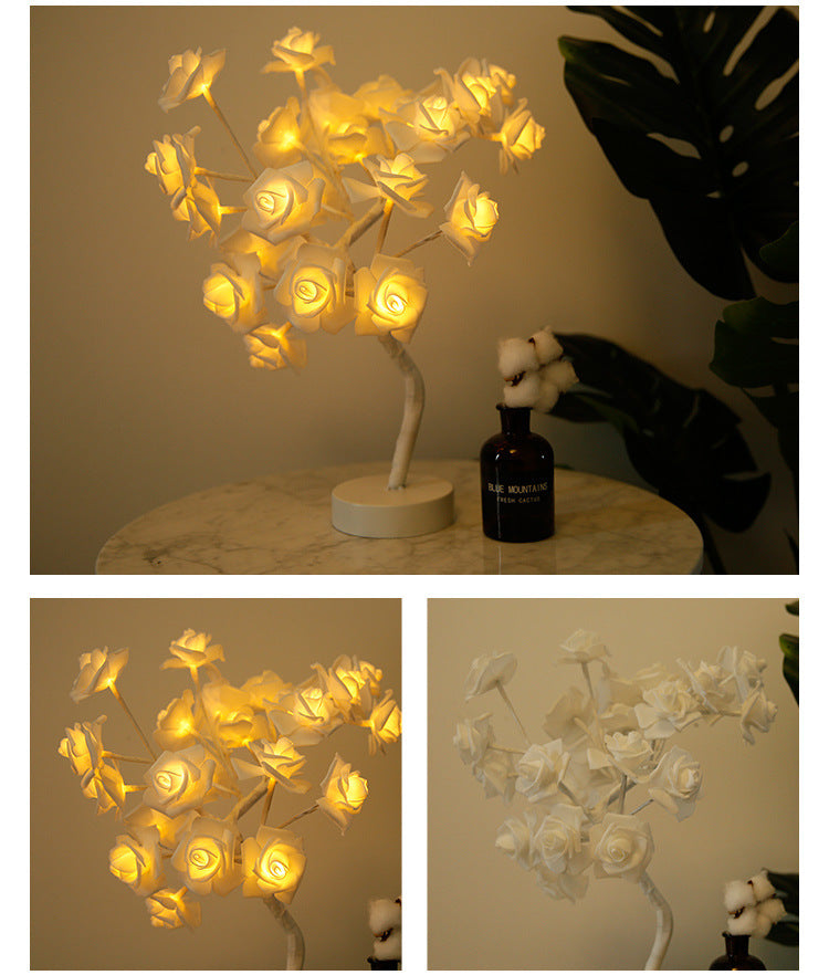 Rose Flower Lamp USB Battery Operated LED Table Lamp