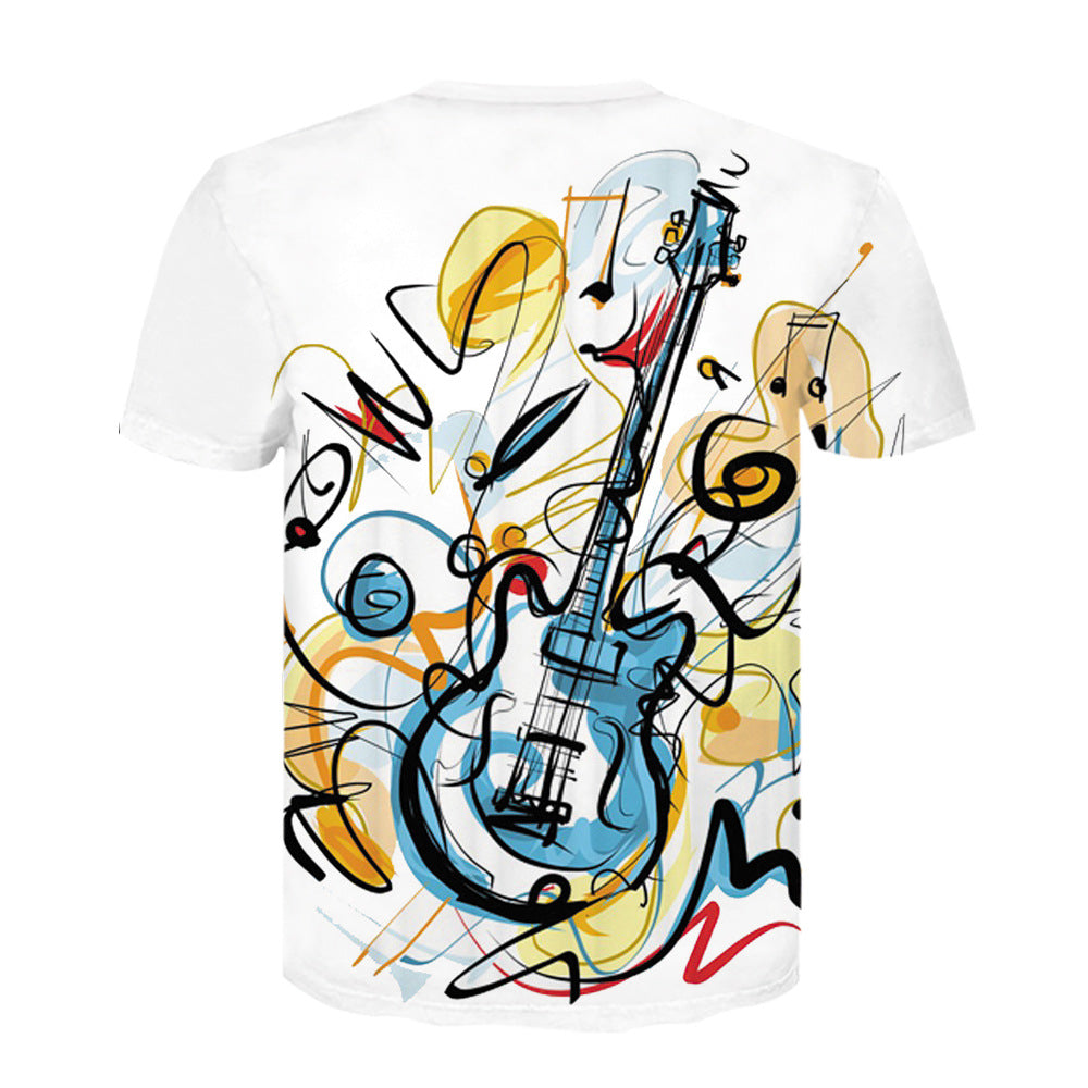 3D digital printed guitar T-shirt