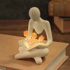 Nordic Abstract Thinker Statue Lights Creative Reader Tulip Book