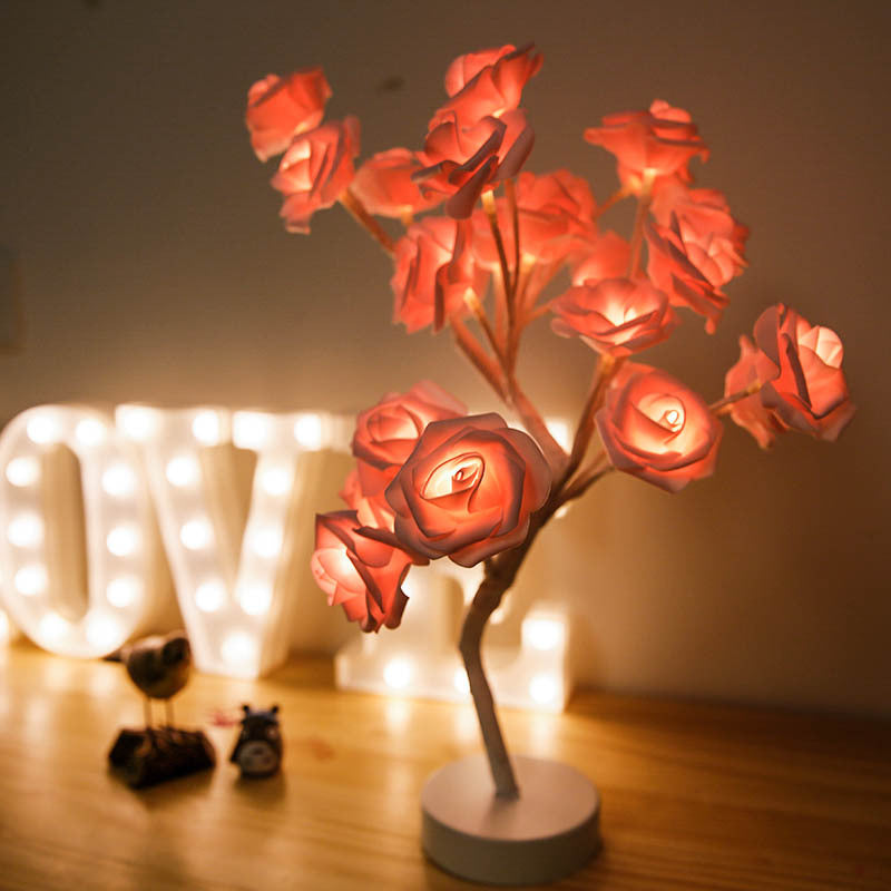 Rose Flower Lamp USB Battery Operated LED Table Lamp