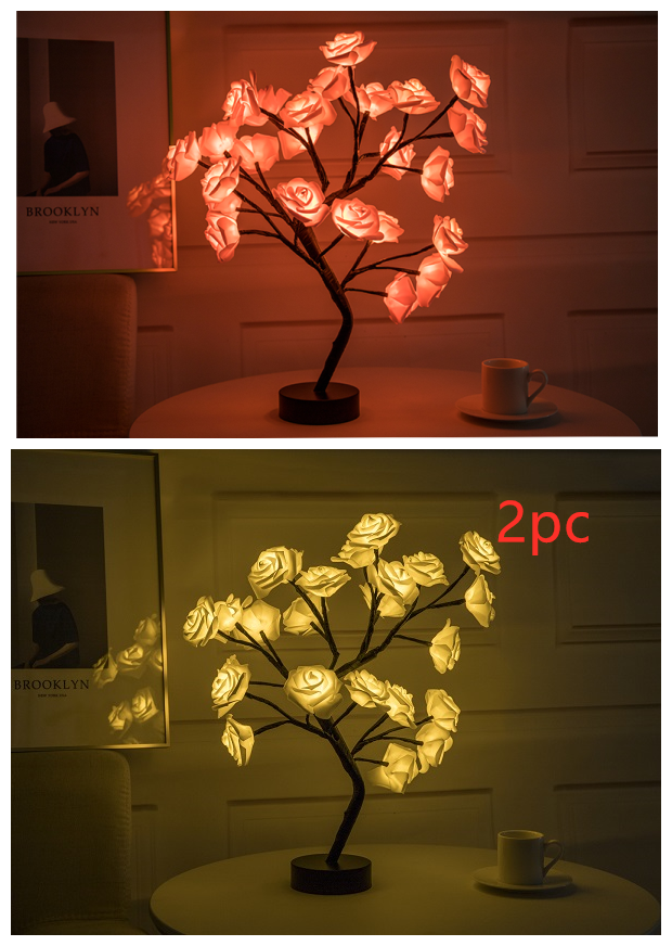 Rose Flower Lamp USB Battery Operated LED Table Lamp