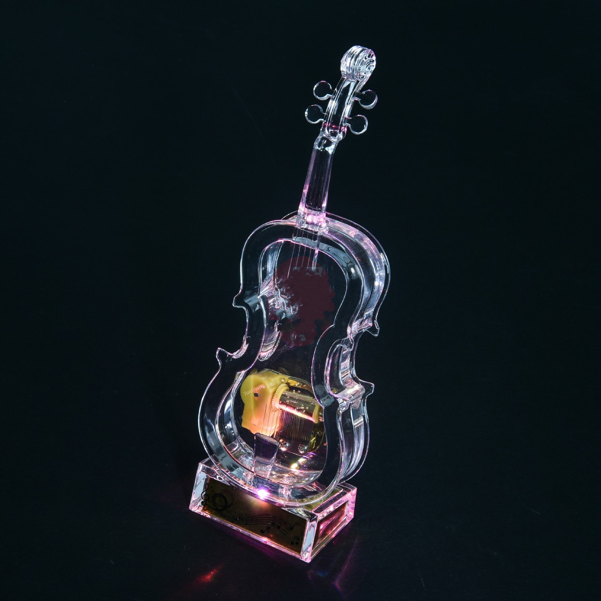 Acrylic Cello Music Box With Light Music Box