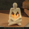 Nordic Abstract Thinker Statue Lights Creative Reader Tulip Book