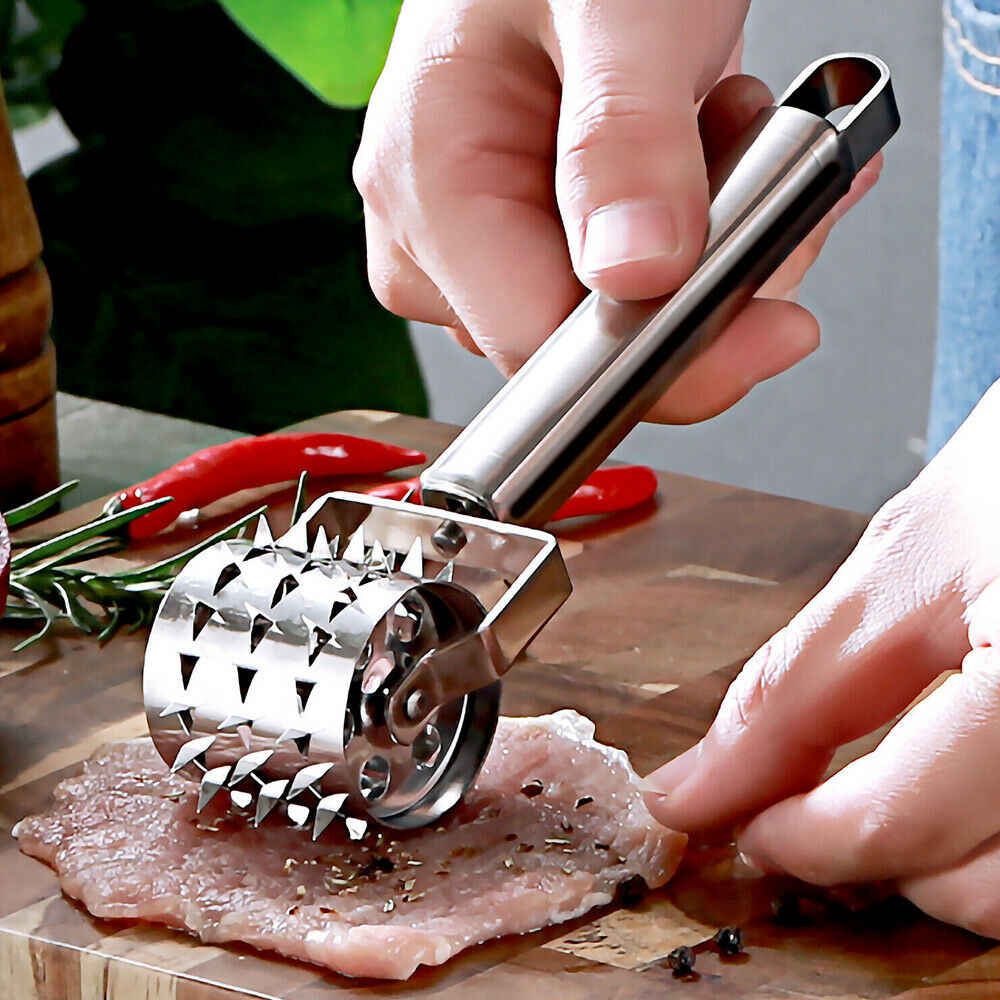 Stainless Steel Meat Tenderizer Roller Hammer Mallet